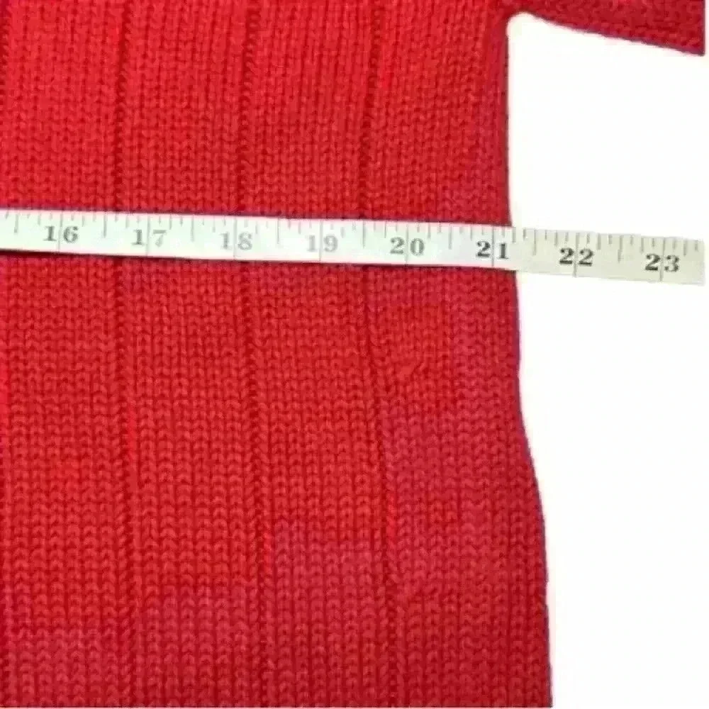 Men’s Vintage Polo Ralph Lauren Red Half Zip Mock Neck Flag Logo Sweater- Medium